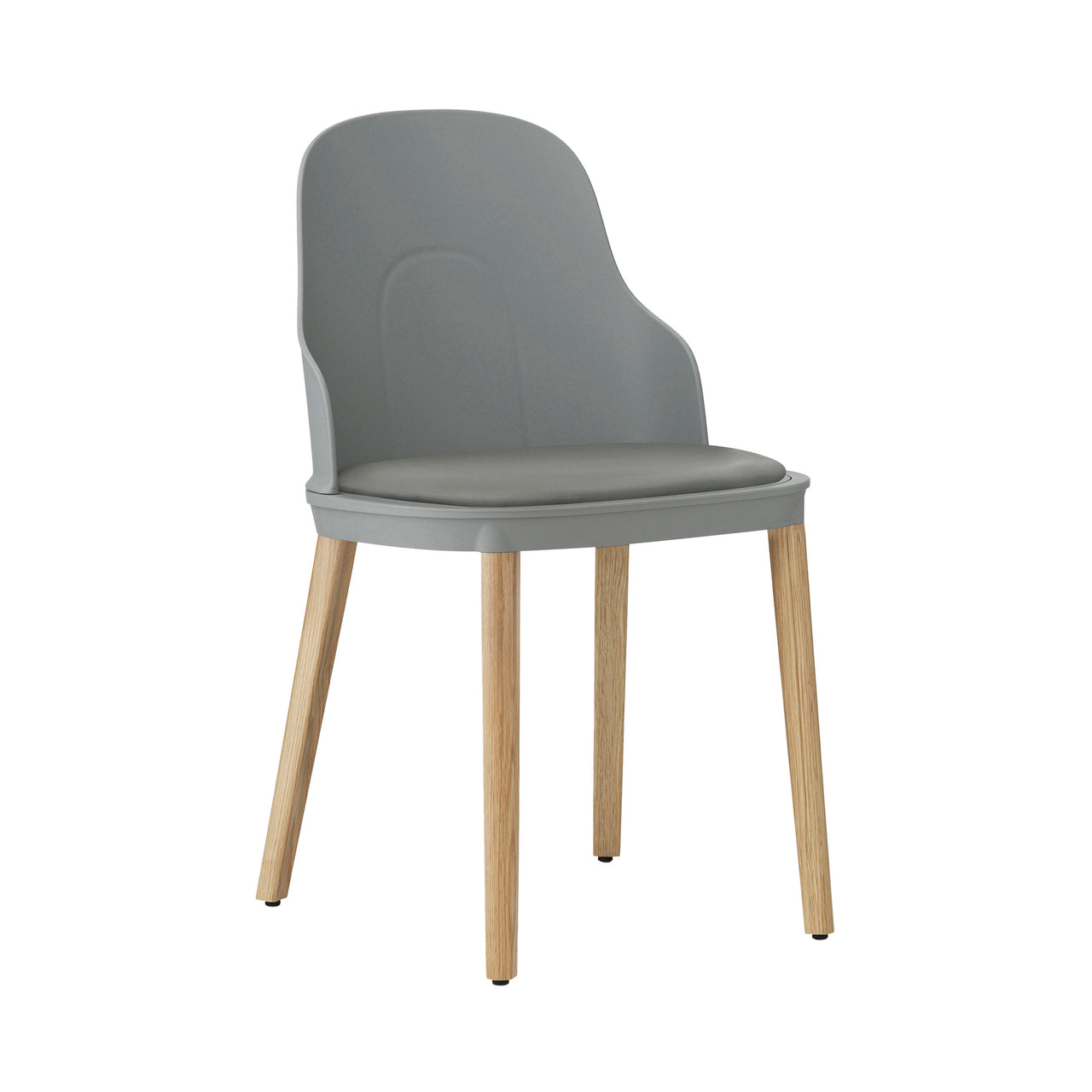 Allez Chair: Upholstered + Grey + Oak + Ultra Leather 41575