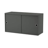 String System: Cabinet with Sliding Doors + Dark Grey