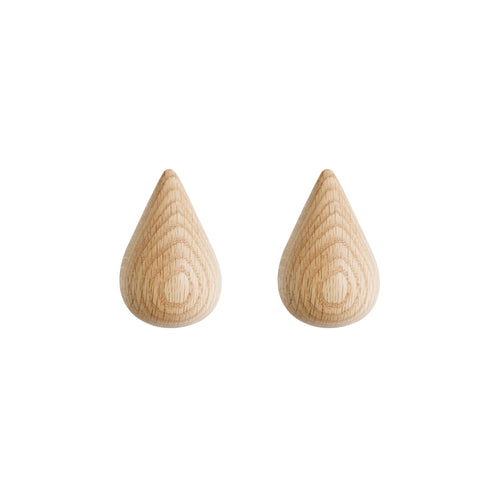 Dropit Wall Hooks: Set of 2 + Oak