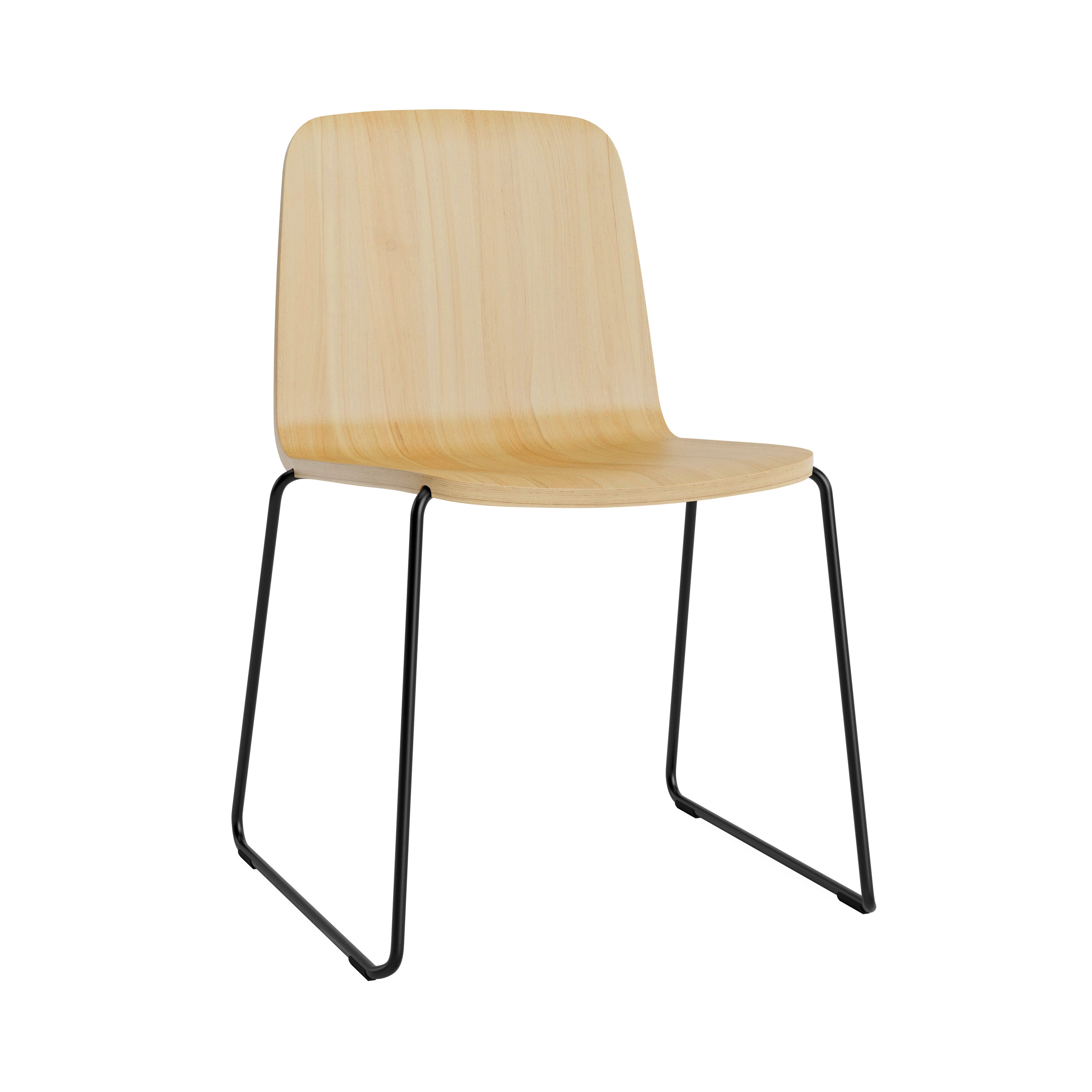 Just Chair: Metal Base + Oak + Black