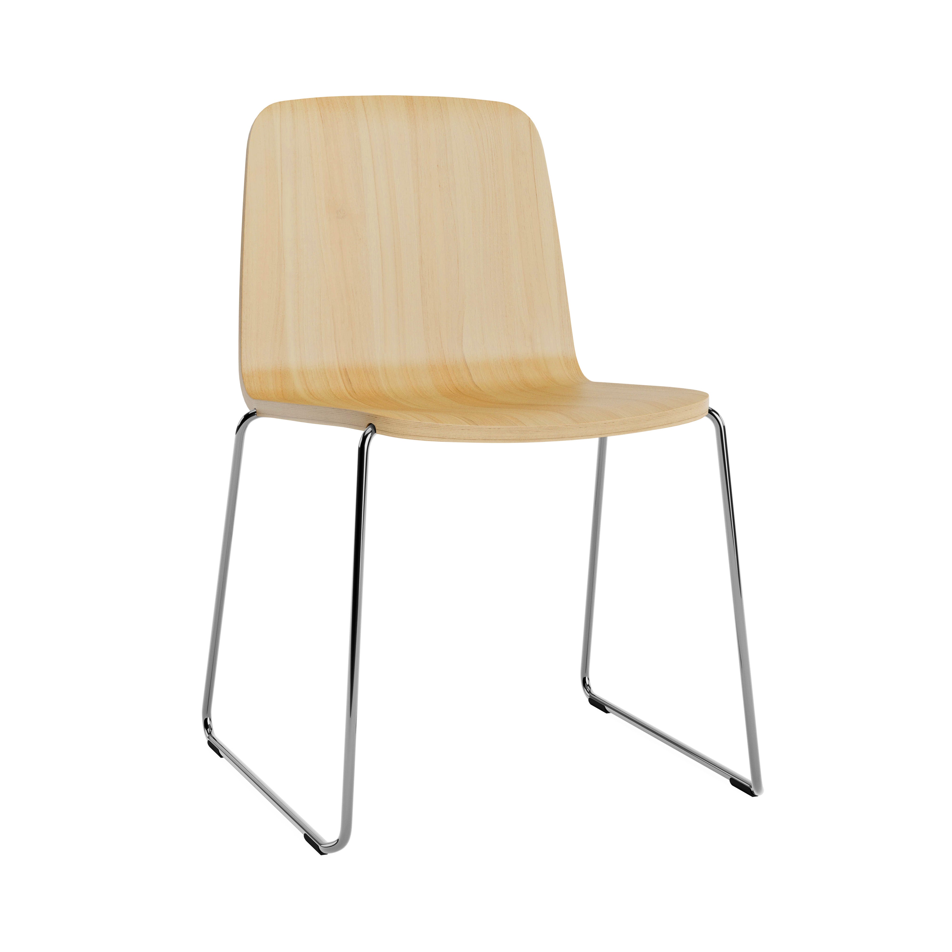 Just Chair: Metal Base + Oak + Chrome