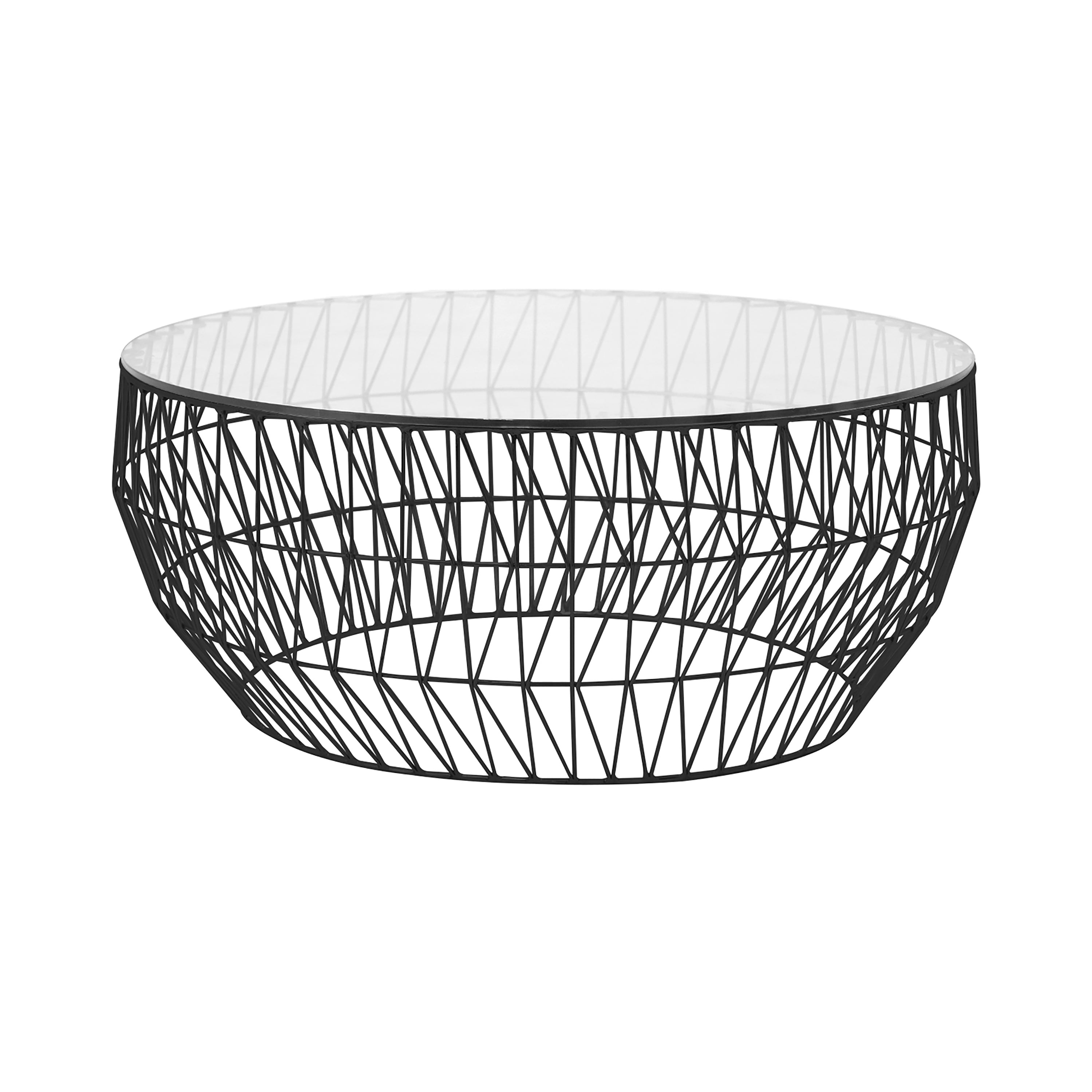 Coffee Table: Clear Glass + Black
