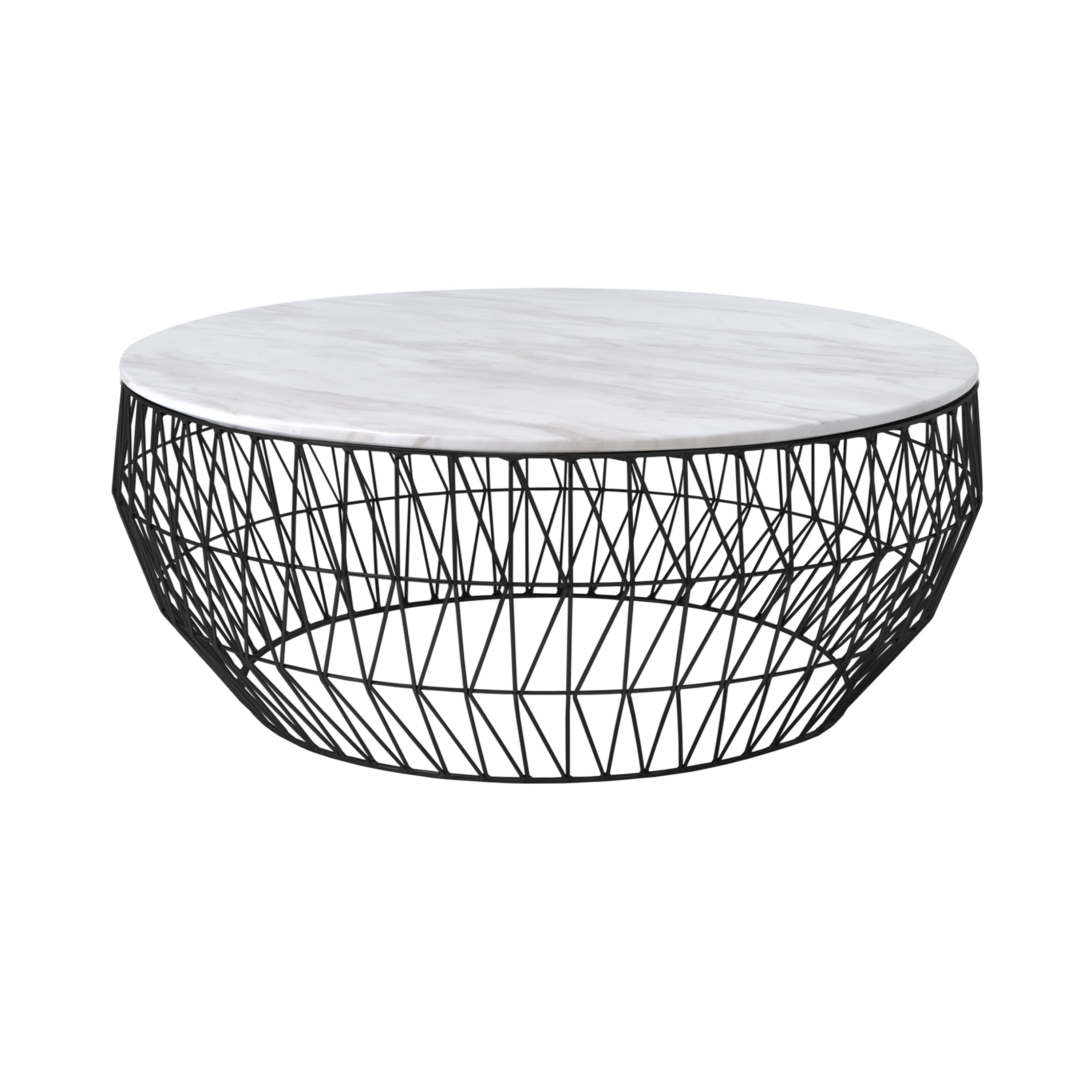 Coffee Table: White Ceramic + Black