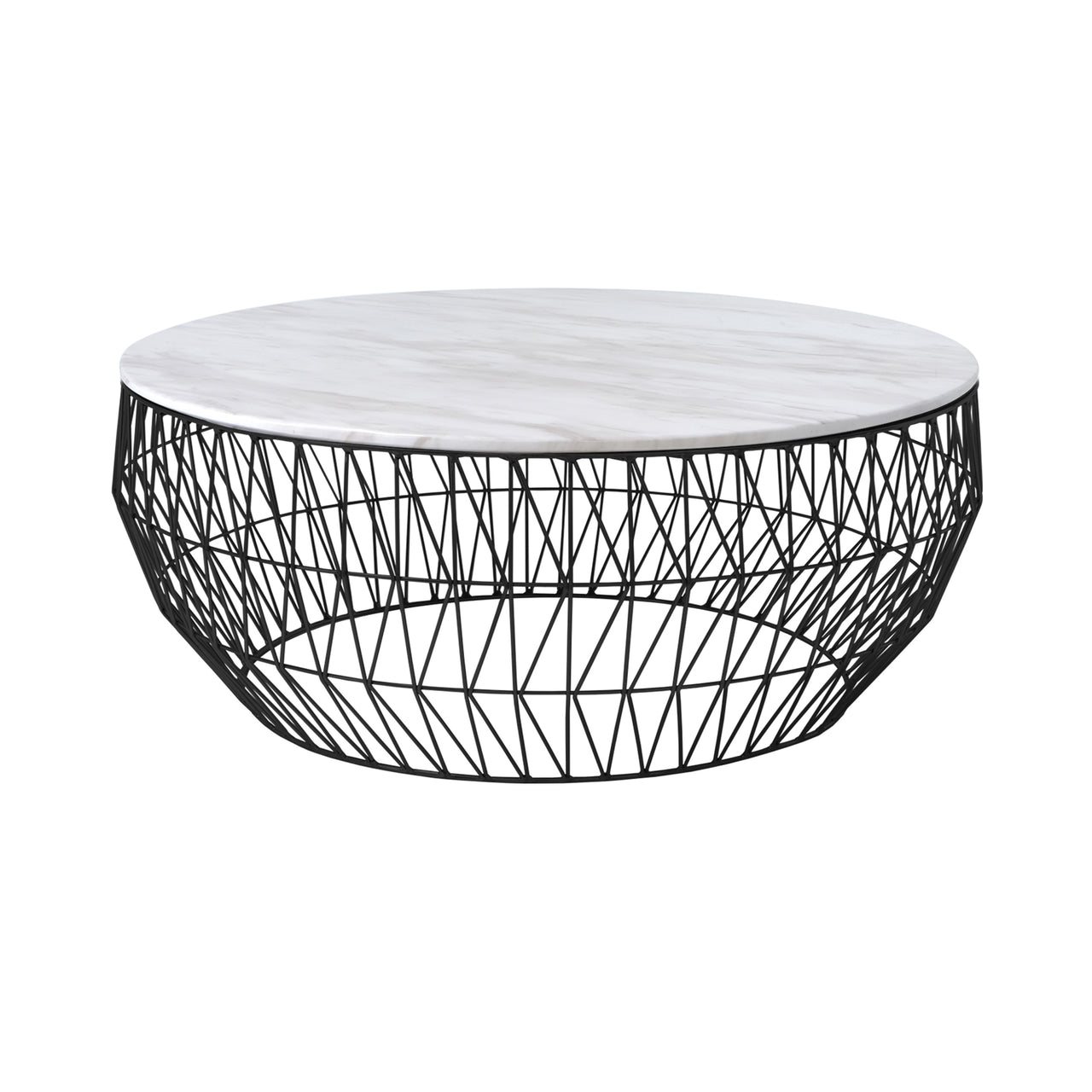 Coffee Table: White Ceramic + Black