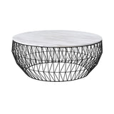 Coffee Table: White Ceramic + Black