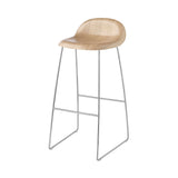 3D Bar + Counter Stool: Sledge Base + Bar + Oak + Polished Stainless Steel