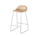 3D Bar + Counter Stool: Sledge Base + Counter + Oak + Polished Stainless Steel