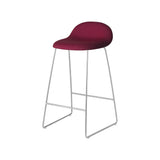 3D Bar + Counter Stool: Sledge Base + Full Upholstered + Counter + Polished Stainless Steel
