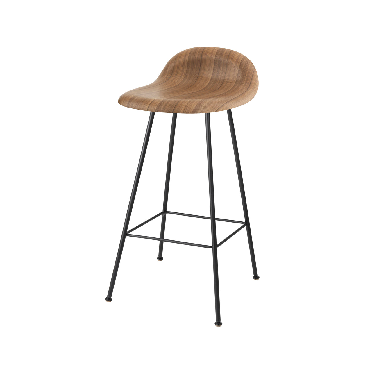 3D Counter Stool: Center Base + American Walnut