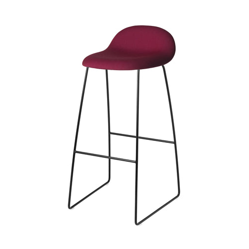 3D Bar + Counter Stool: Sledge Base + Full Upholstered + Bar + Black Semi Matt