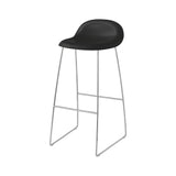 3D Bar + Counter Stool: Sledge Base + Plastic Shell + Bar + Black Semi Matt + Chrome + Plastic Glides