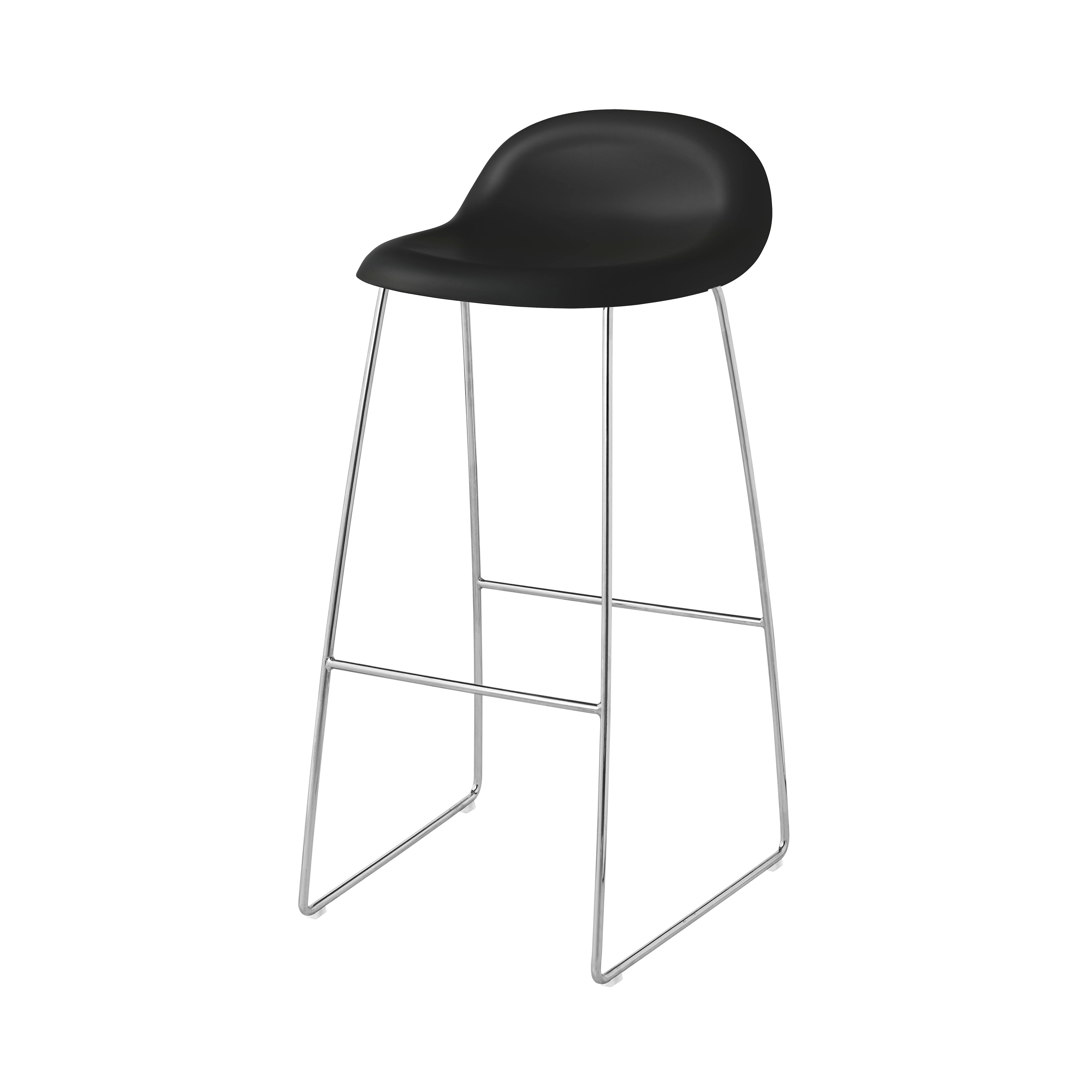 3D Bar + Counter Stool: Sledge Base + Bar + Black Stained Oak + Chrome