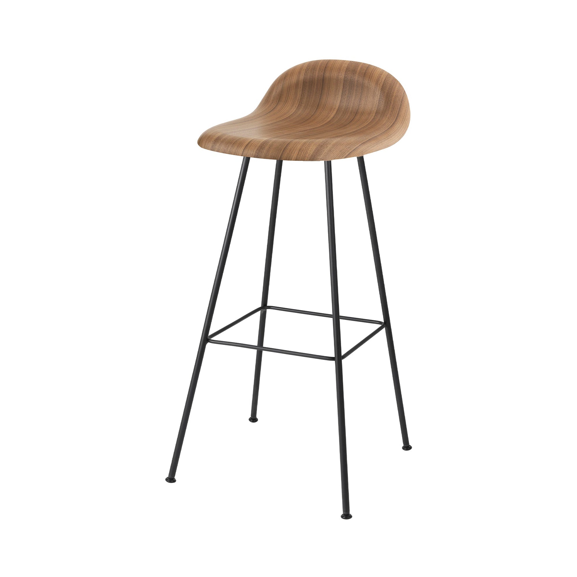 3D Bar Stool: Center Base + American Walnut