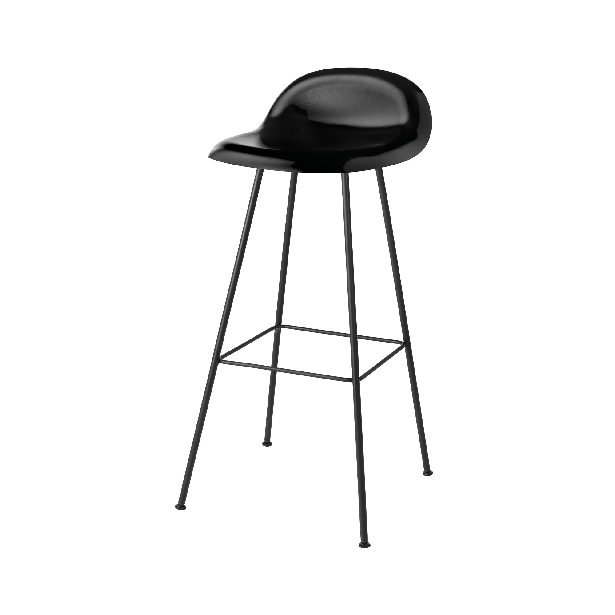 3D Bar Stool: Center Base + Black Stained Beech 