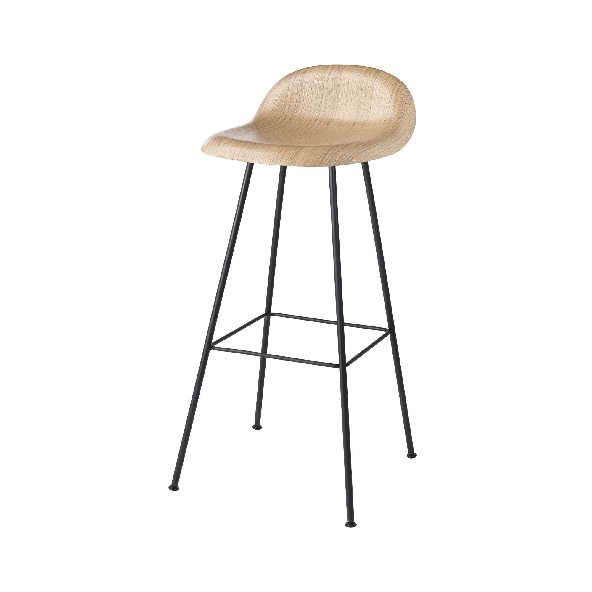 3D Bar Stool: Center Base + Oak