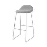3D Bar + Counter Stool: Sledge Base + Full Upholstered + Bar + Polished Stainless Steel