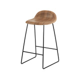3D Bar + Counter Stool: Sledge Base + Counter + American Walnut + Black Semi Matt