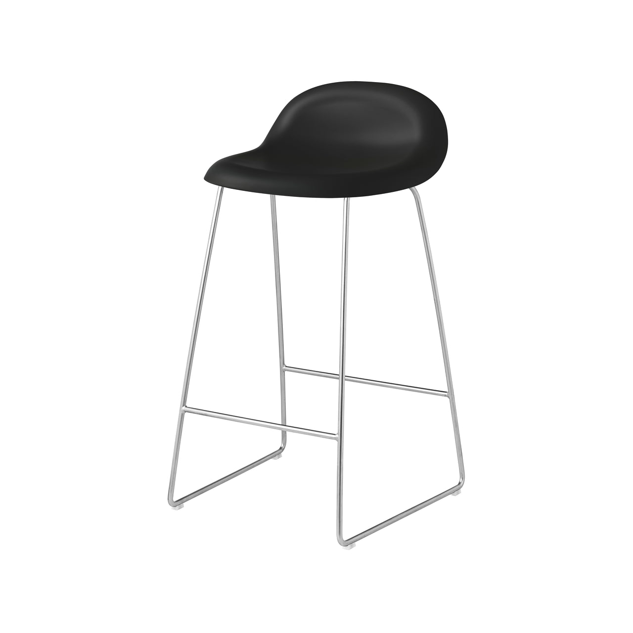 3D Bar + Counter Stool: Sledge Base + Counter + Black Stained Oak + Chrome