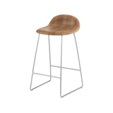 3D Bar + Counter Stool: Sledge Base + Counter + American Walnut + Chrome