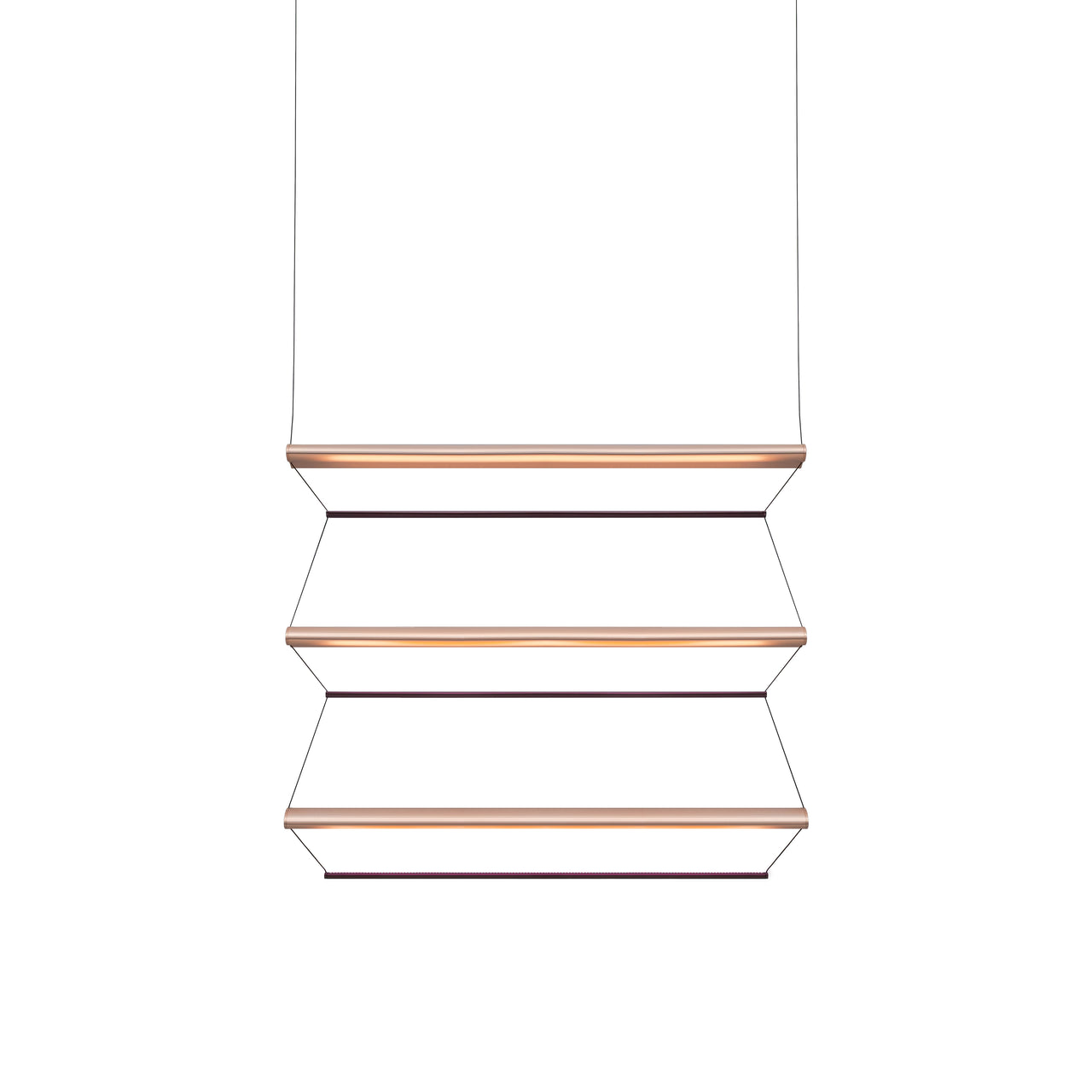 Tier 100 Vertical Pendant Light: 3V + Anodized Copper + Amethyst