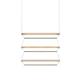 Tier 100 Vertical Pendant Light: 3V + Anodized Gold + Emerald