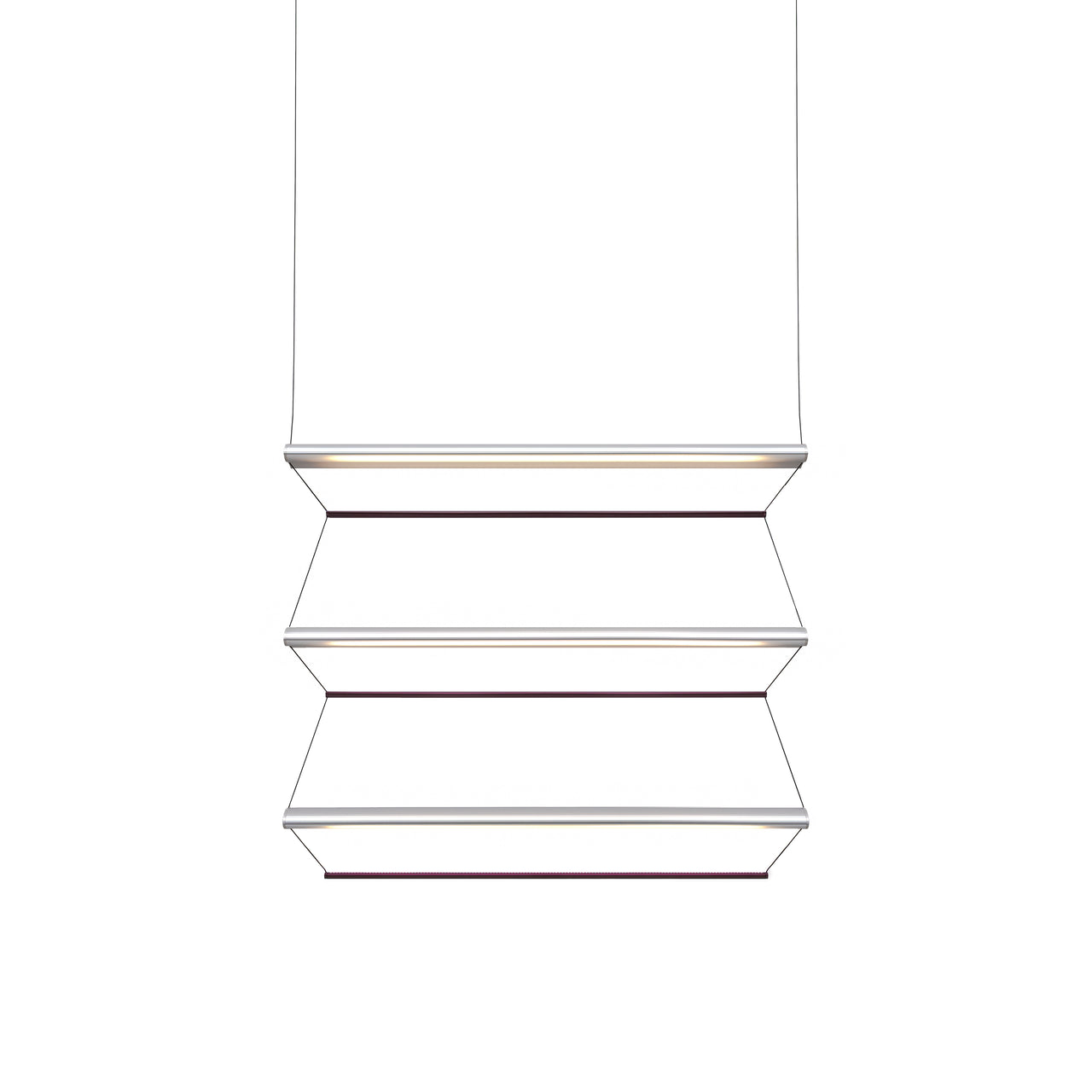 Tier 100 Vertical Pendant Light: 3V + Anodized Silver + Amethyst