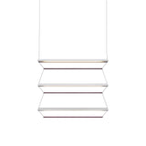 Tier 100 Vertical Pendant Light: 3V + Anodized Silver + Amethyst