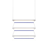 Tier 100 Vertical Pendant Light: 3V + Anodized Silver + Sapphire