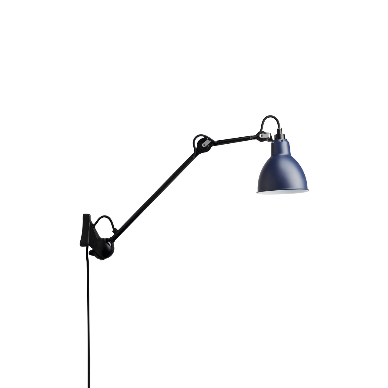 Lampe Gras N°222 Lamp: Blue + Round