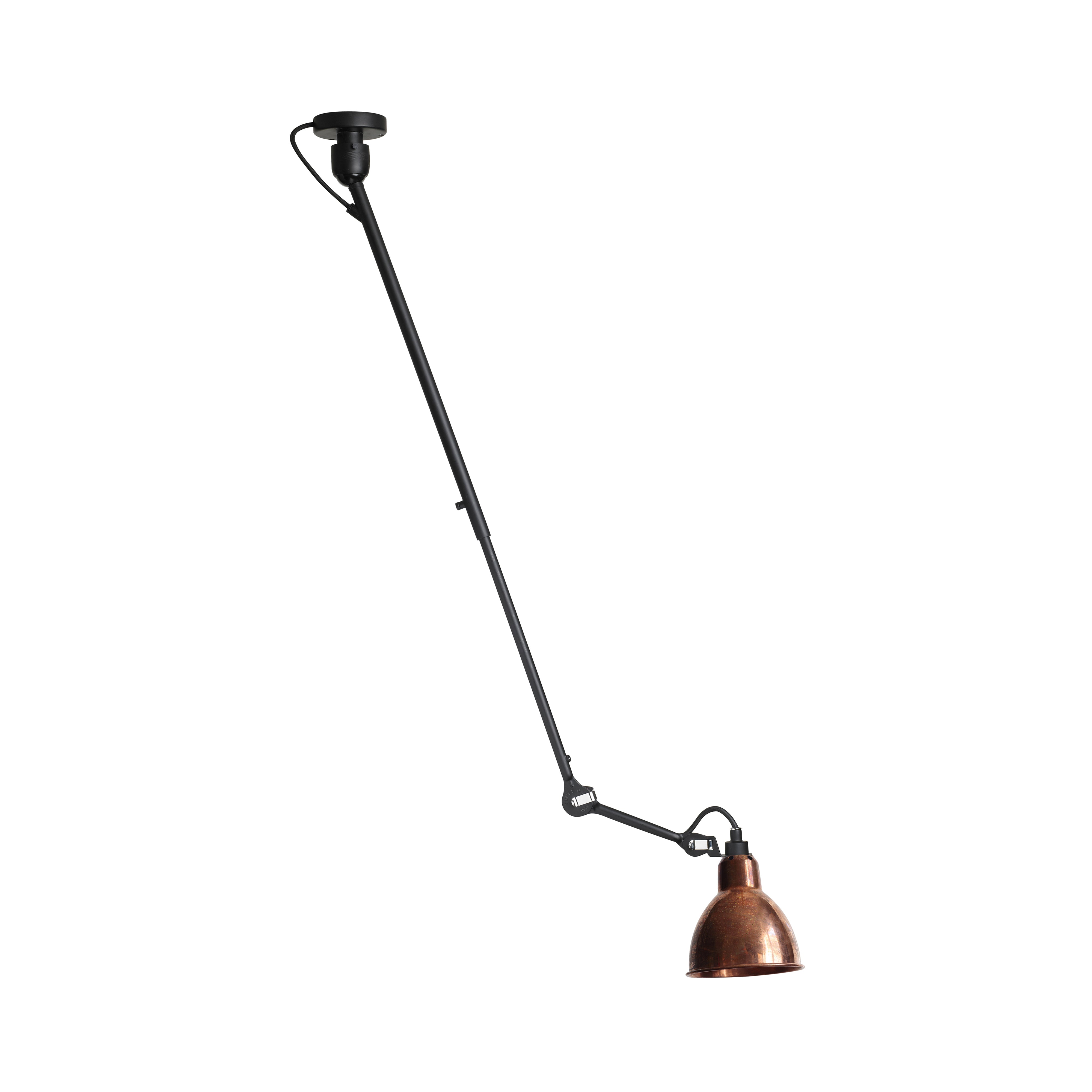 Lampe Gras N°302 Ceiling Lamp: Raw Copper + Round