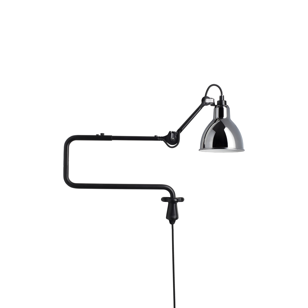 Lampe Gras N°303 Wall Lamp: Chrome + Round