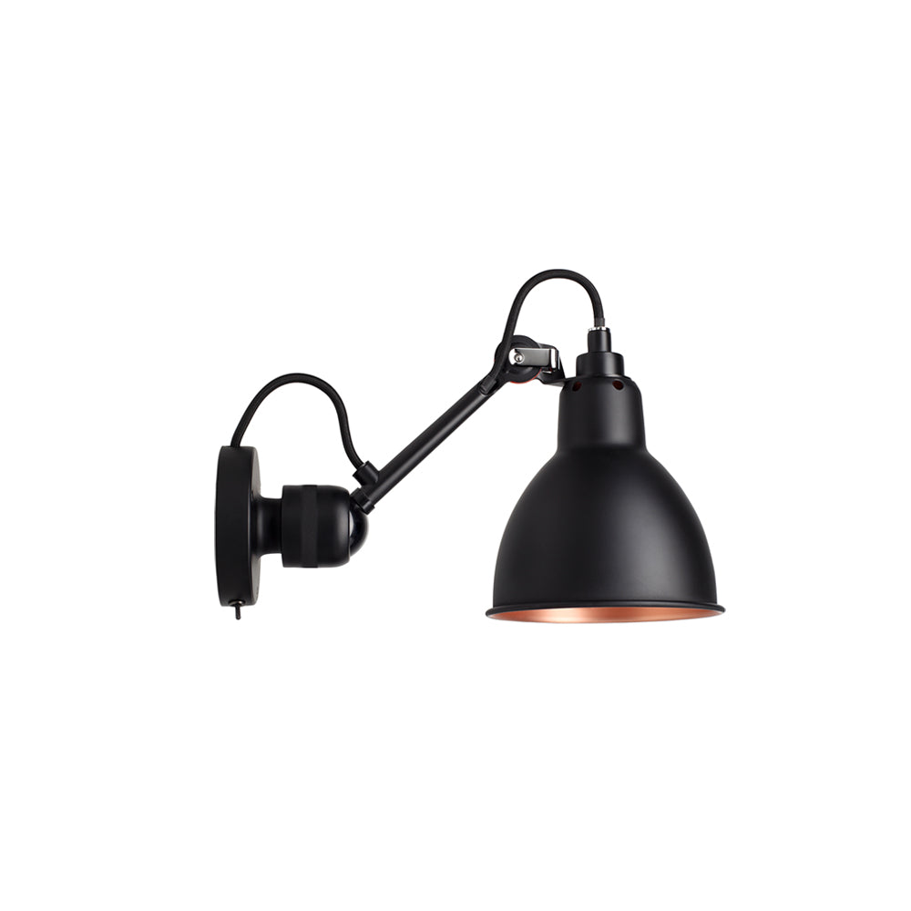 Lampe Gras N°304 Lamp with Switch:  Black + Copper + Round