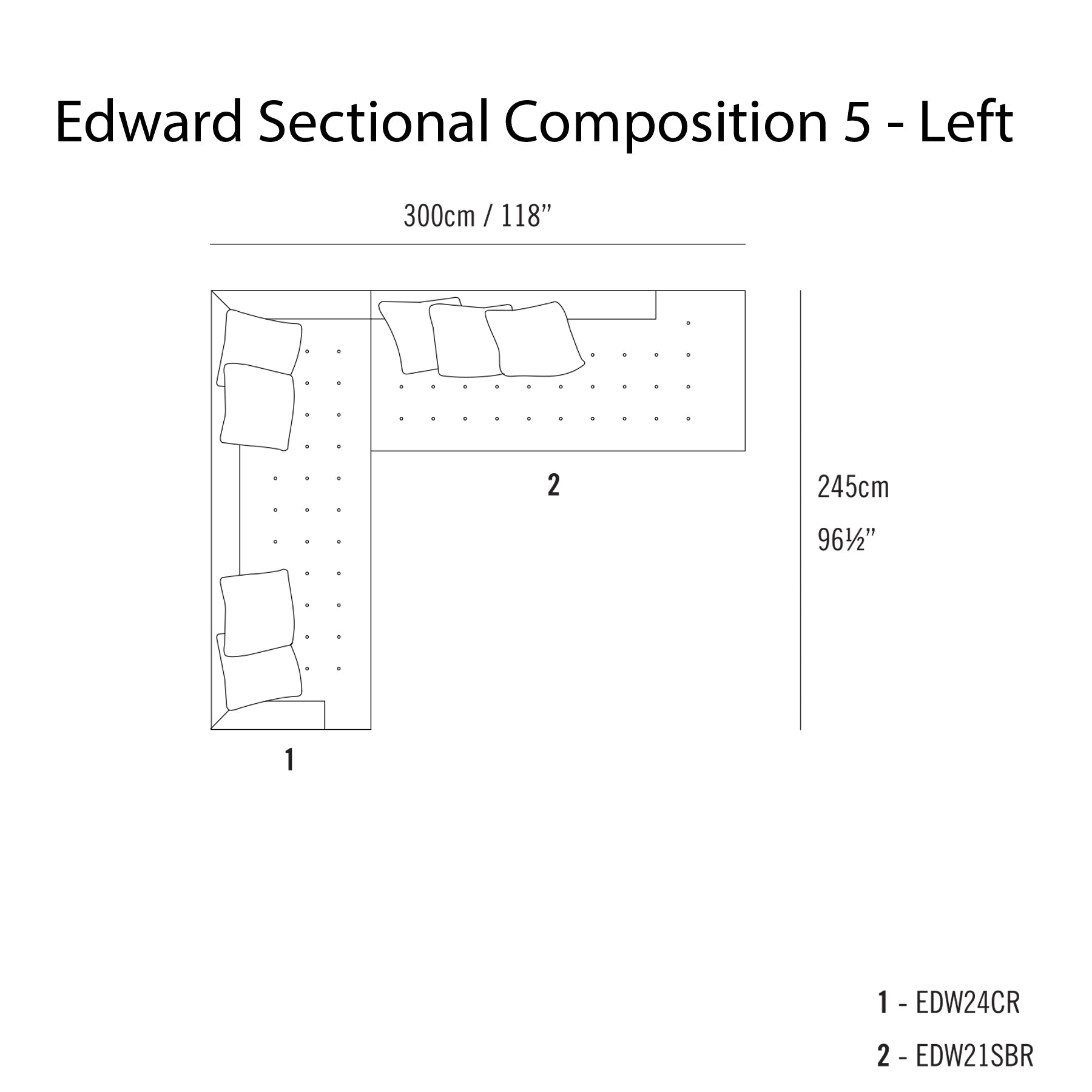 Edward Sectional Sofa: Compostion 5 + Left