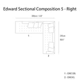 Edward Sectional Sofa: Compostion 7  + Right