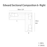 Edward Sectional Sofa: Compostion 6 + Right