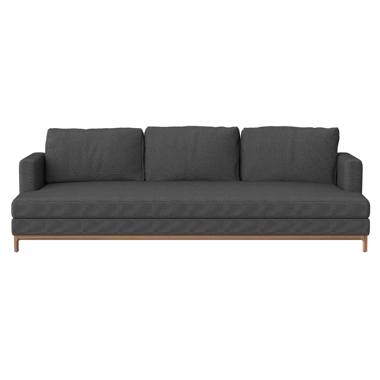 Qi 3 Seater Sofa: Natural Walnut