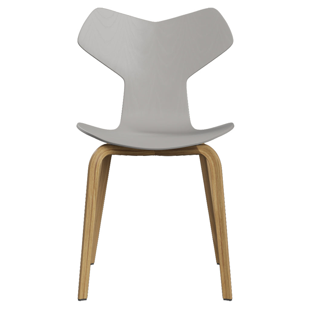 Grand Prix Chair: High + Nine Grey + Oak Veneer