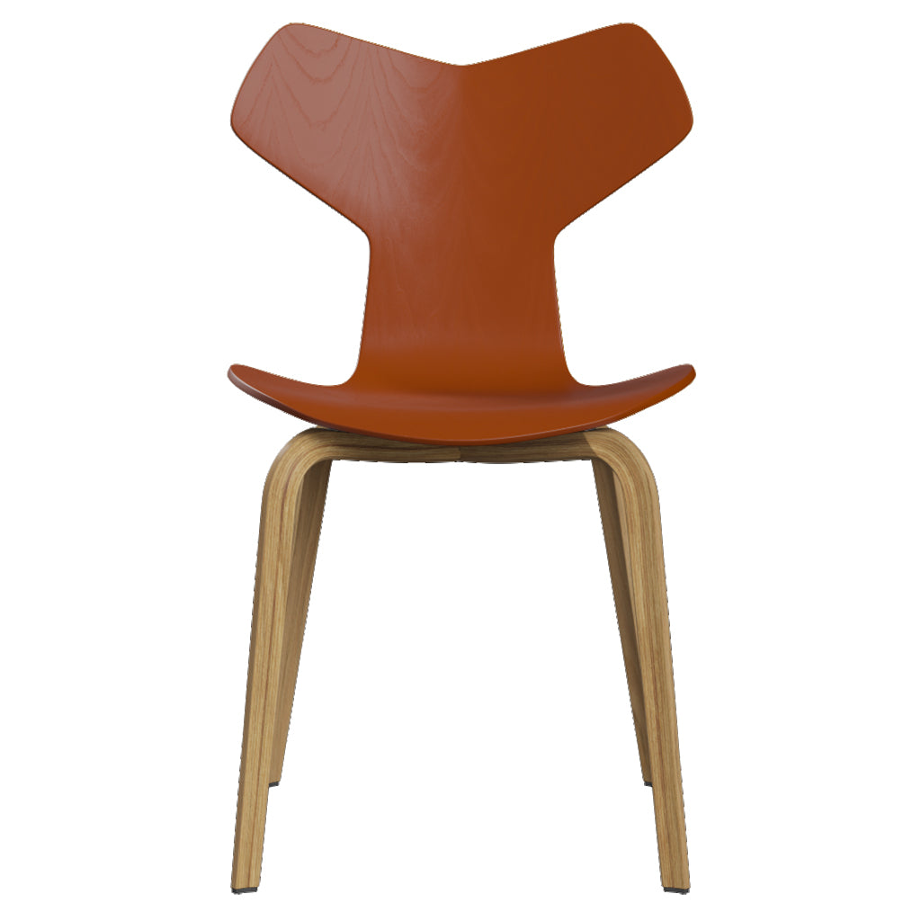Grand Prix Chair: High + Paradise Orange + Oak Veneer