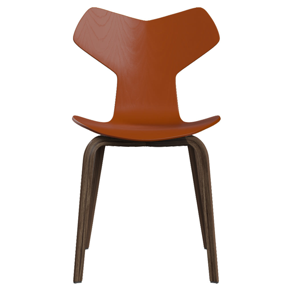 Grand Prix Chair: High + Paradise Orange + Walnut Veneer