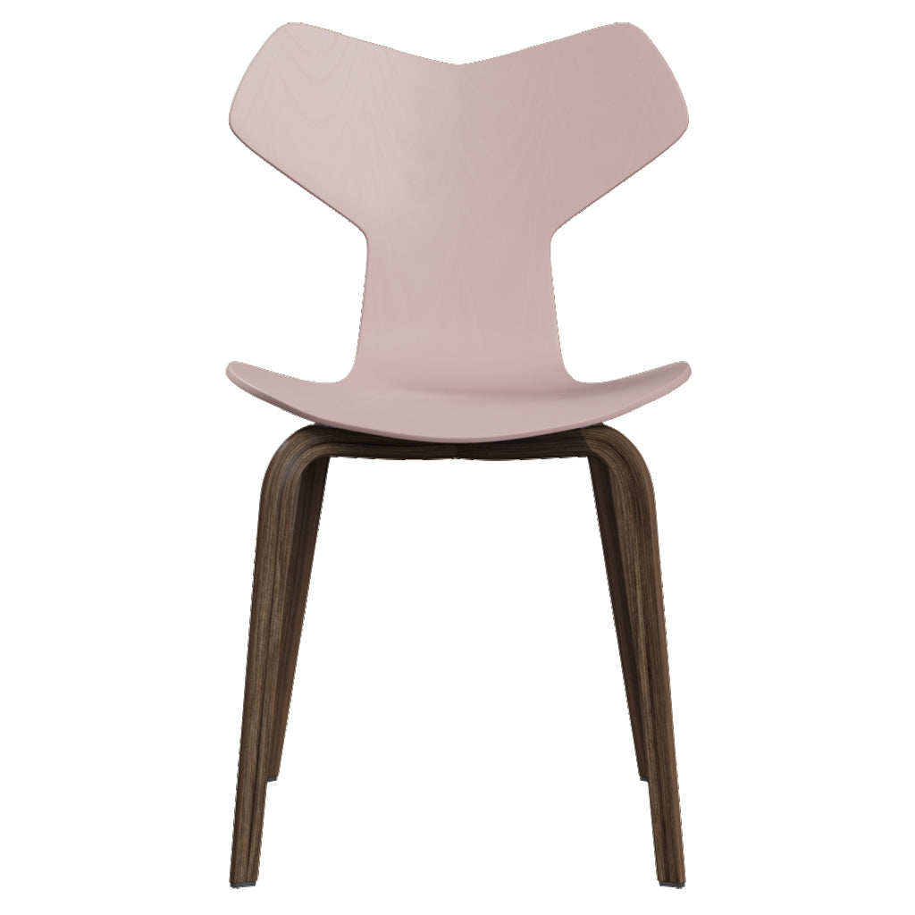 Grand Prix Chair: High + Pale Rose + Walnut Veneer