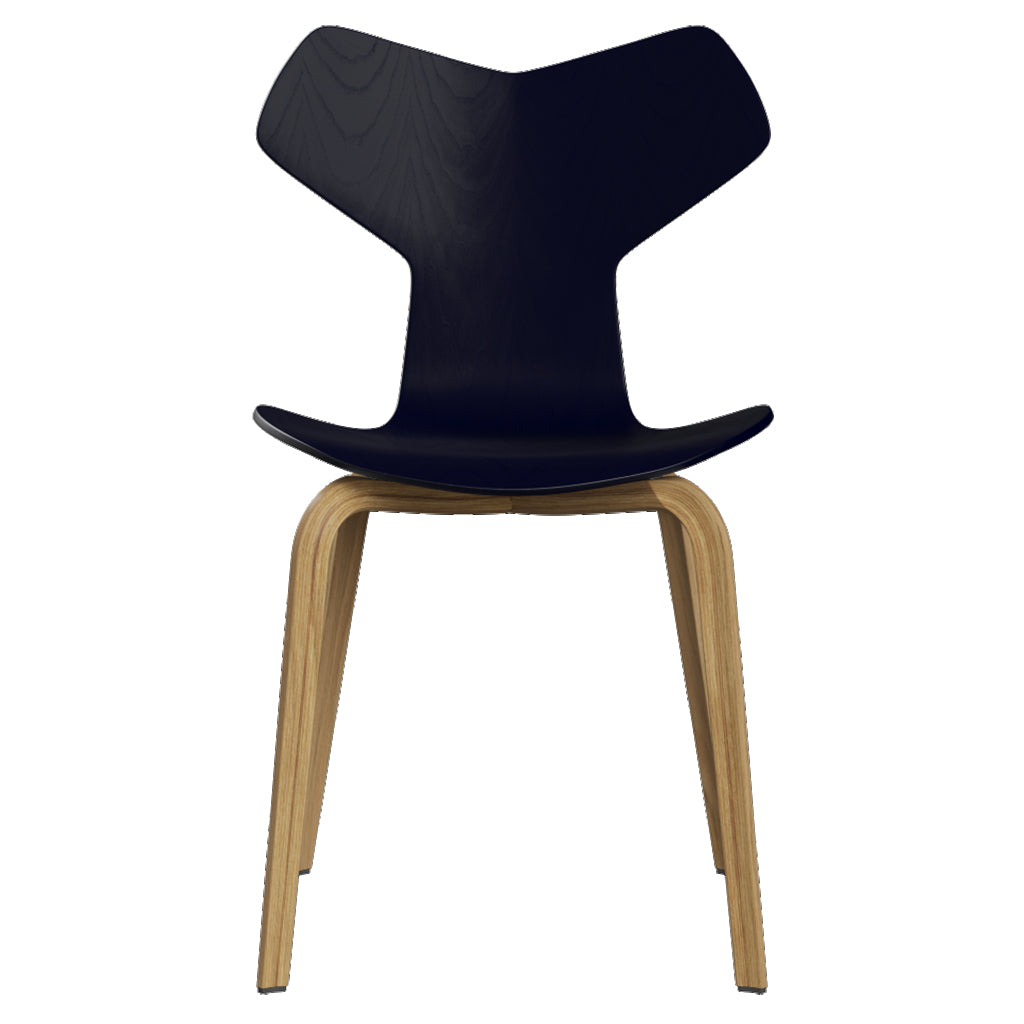 Grand Prix Chair: High + Midnight Blue + Oak Veneer