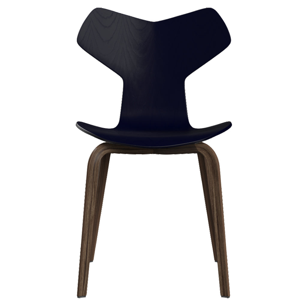 Grand Prix Chair: High + Midnight Blue + Walnut Veneer