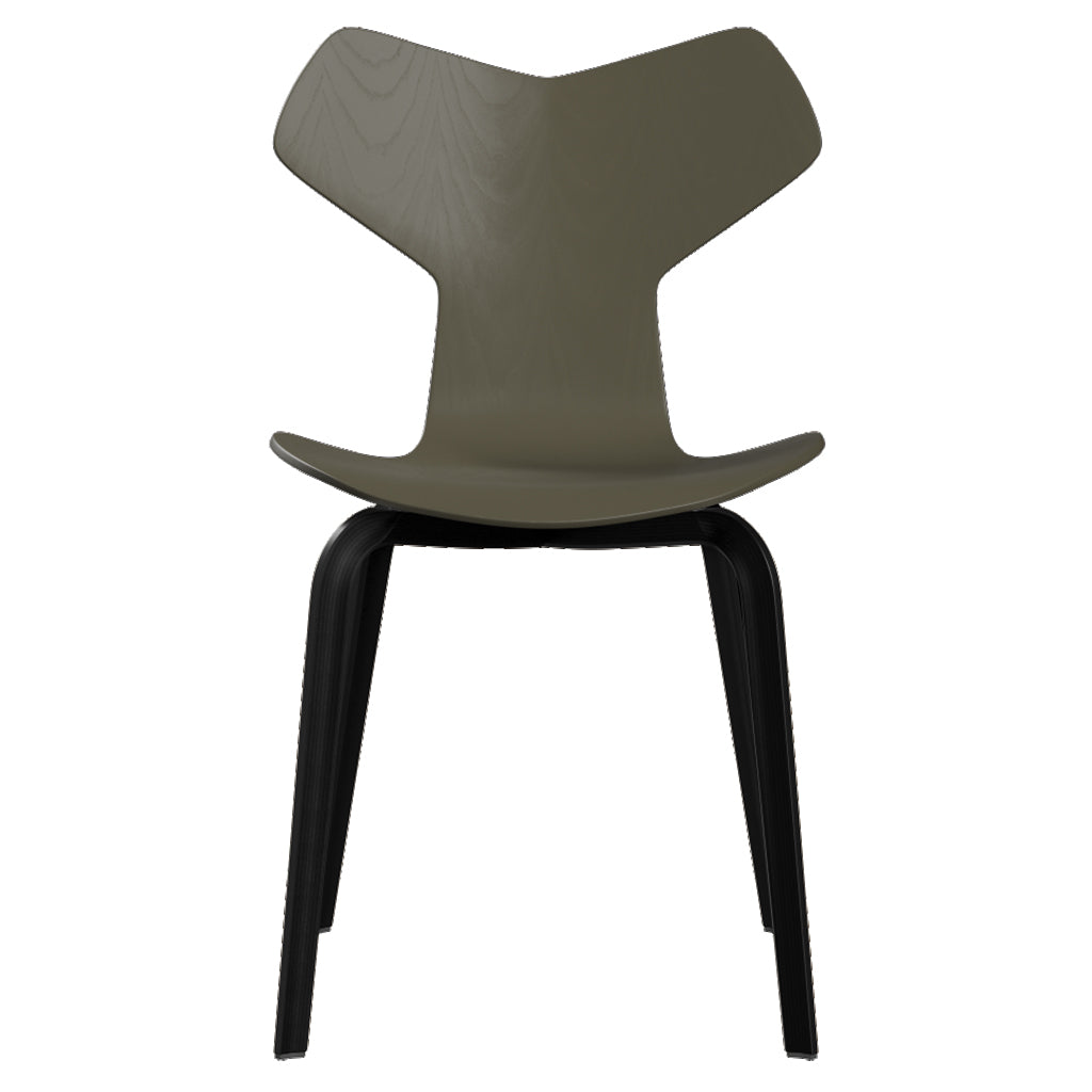 Grand Prix Chair: High + Olive Green + Black Veneer