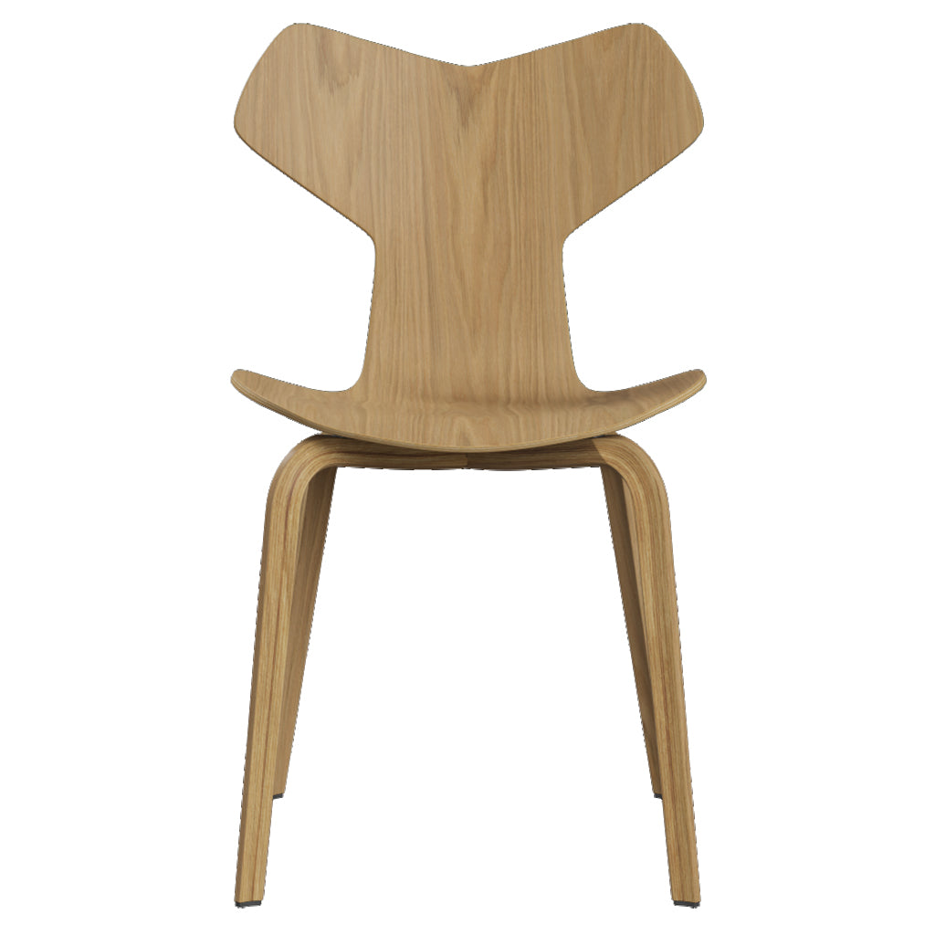 Grand Prix Chair: High + Clear Lacquered Oak + Oak Veneer