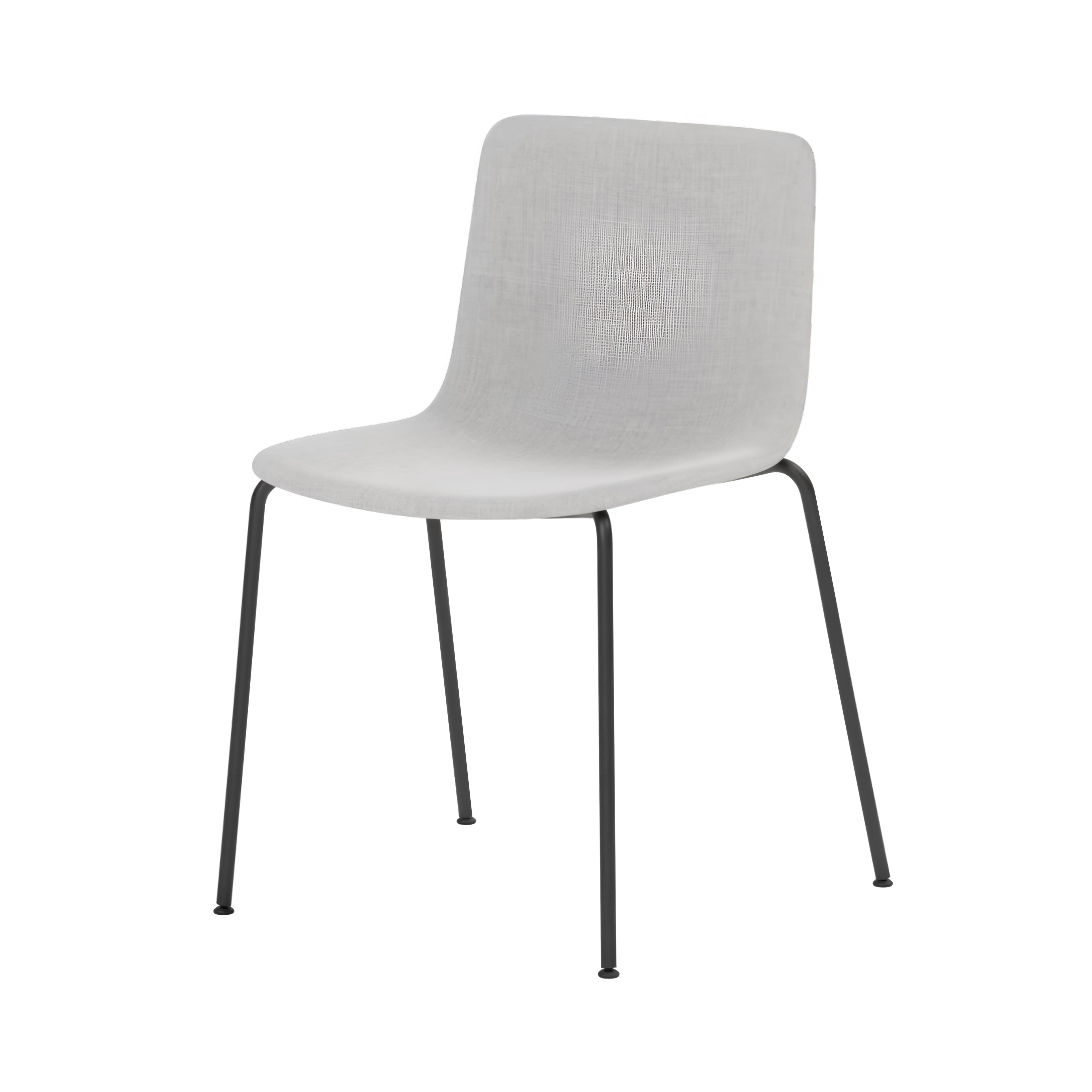 Pato 4 Leg Chair: Stacking + Fully Upholstered + Without Arm + Black