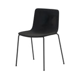 Pato 4 Leg Chair: Stacking + Fully Upholstered + Without Arm + Black