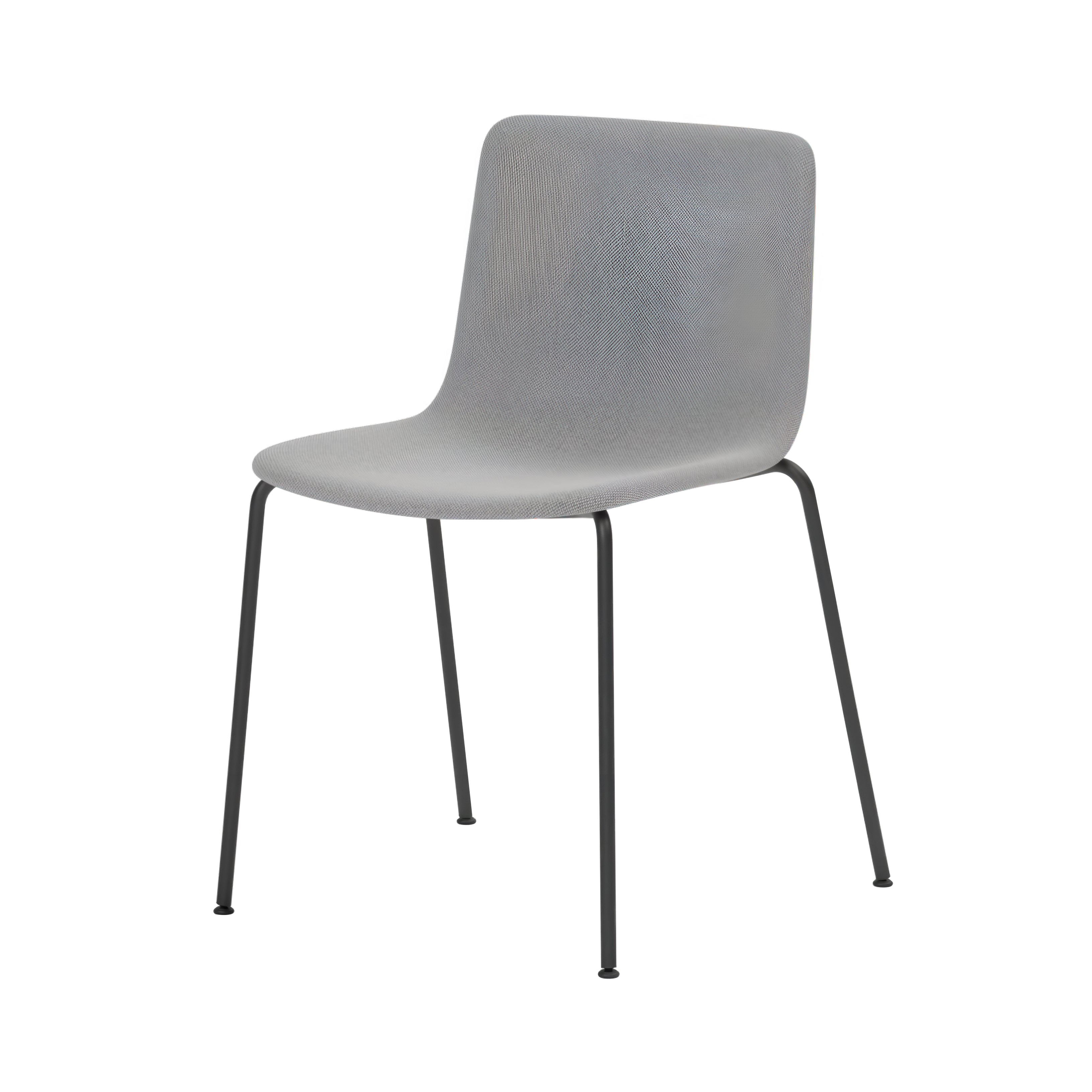 Pato 4 Leg Chair: Stacking + Fully Upholstered + Without Arm + Black