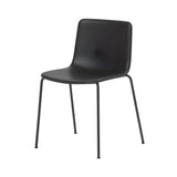 Pato 4 Leg Chair: Stacking + Fully Upholstered + Without Arm + Black