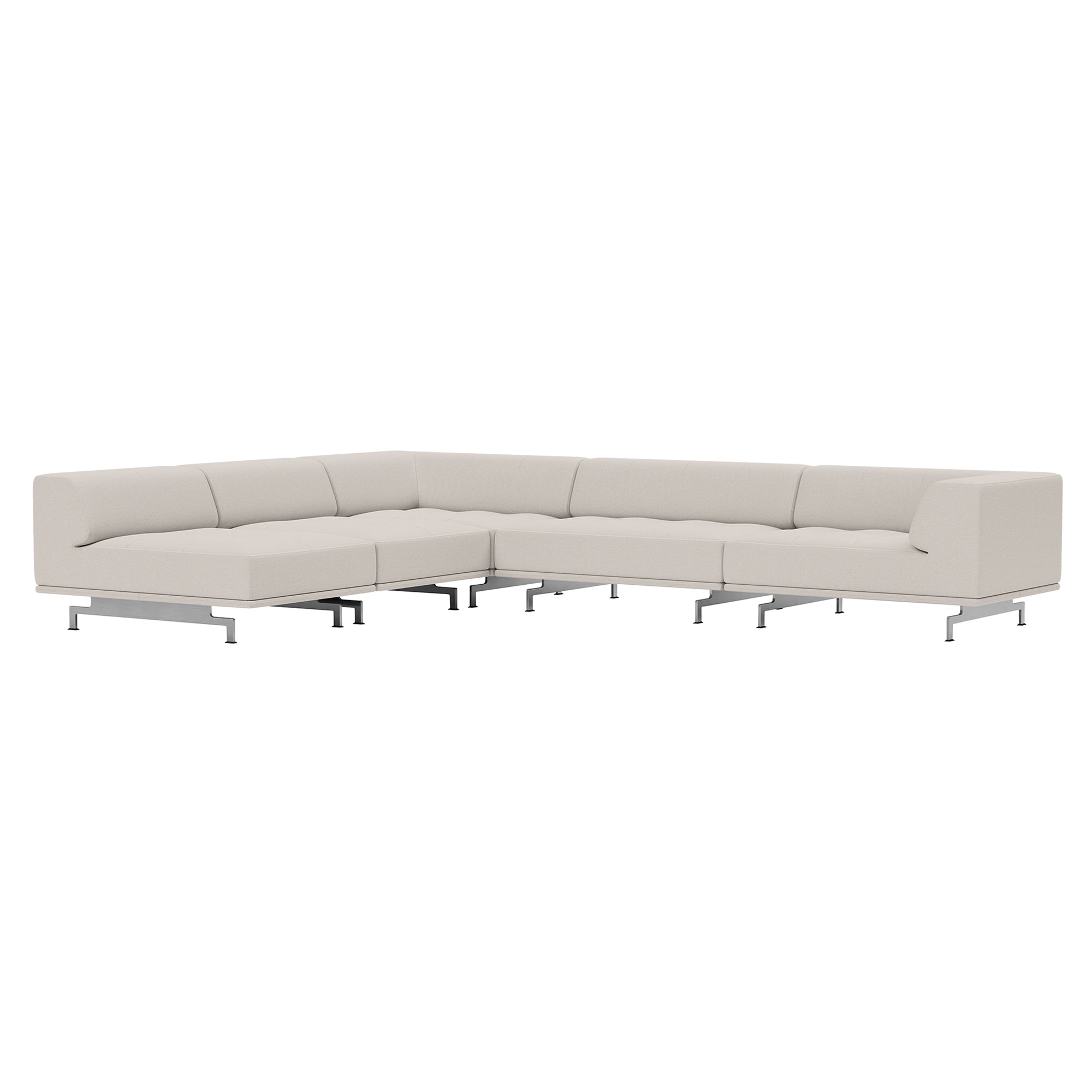 Delphi Modular Sofa: Brushed Aluminum + Configuration C +Fabric Group 3