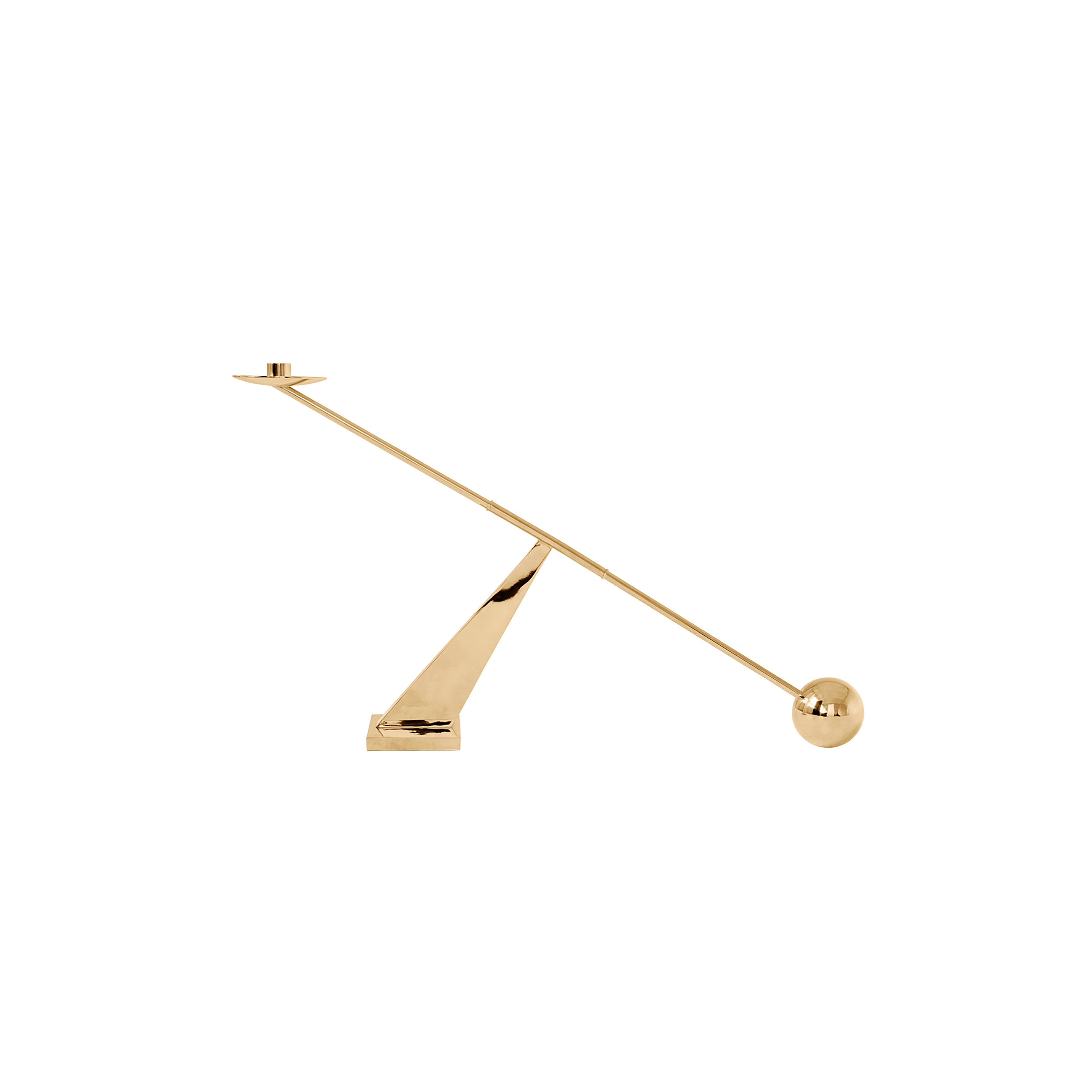 Interconnect Candle Holder: Polished Brass